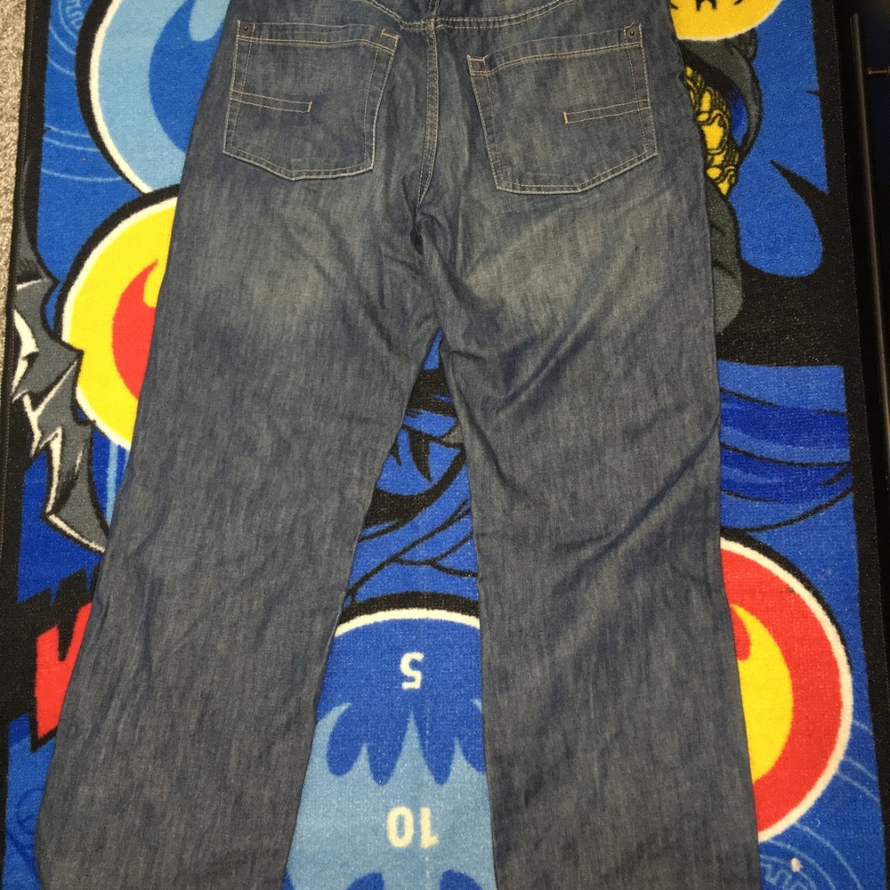 Calvin Klein Blue Dark Wash Cotton-Blend Flare Leg Denim Jeans